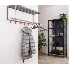 ZI Coatrack metal bamboo hat shelf 6 hooks